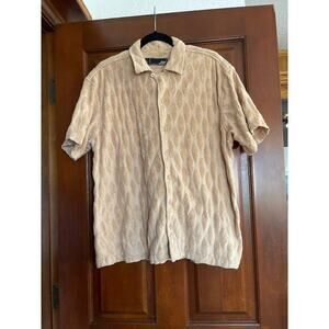Vintage LOST BRAND FRENCH TERRY BUTTON DOWN LARGE